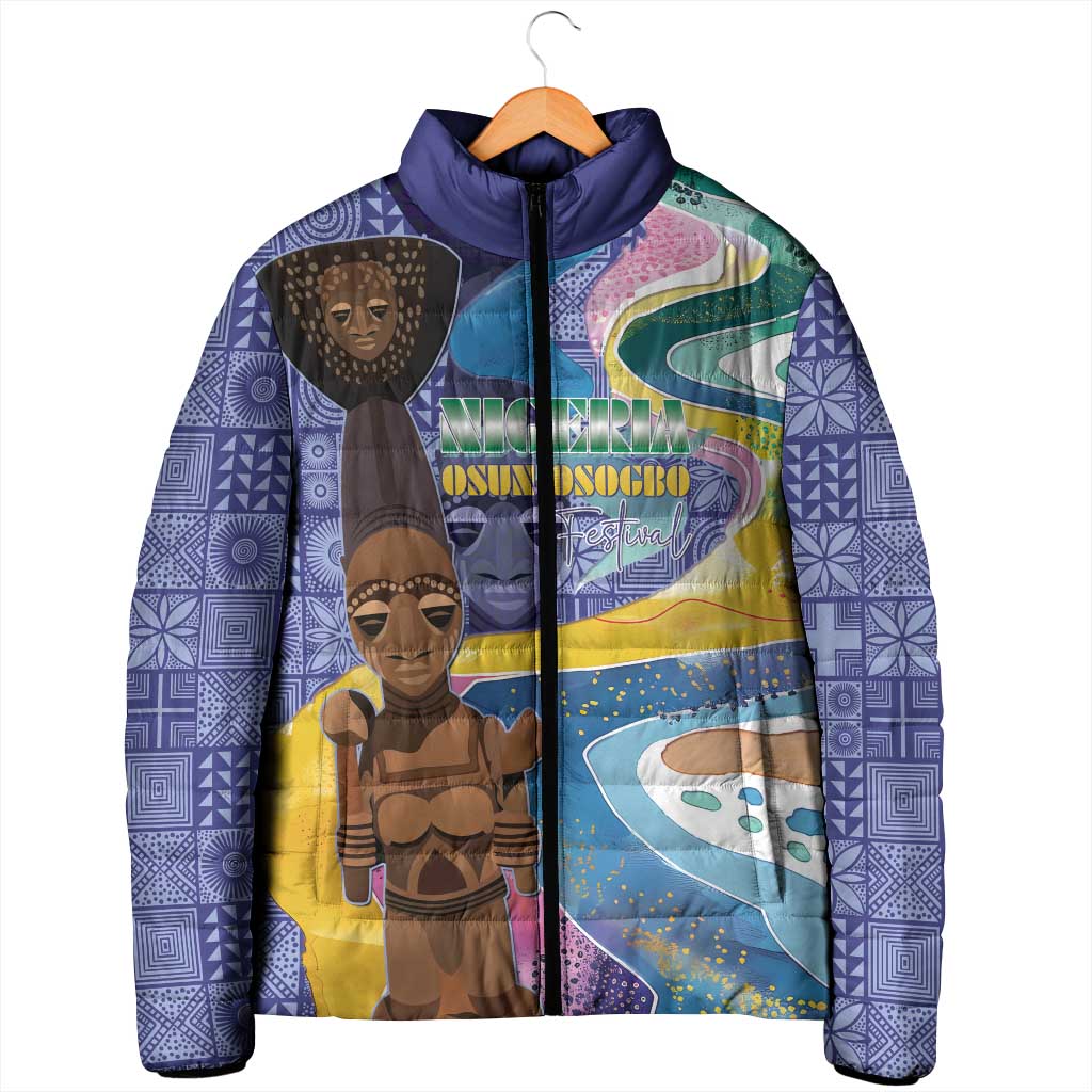 Nigeria Osun-Osogbo Festival Padded Jacket Oshun God - Yoruba Pattern - Wonder Print Shop
