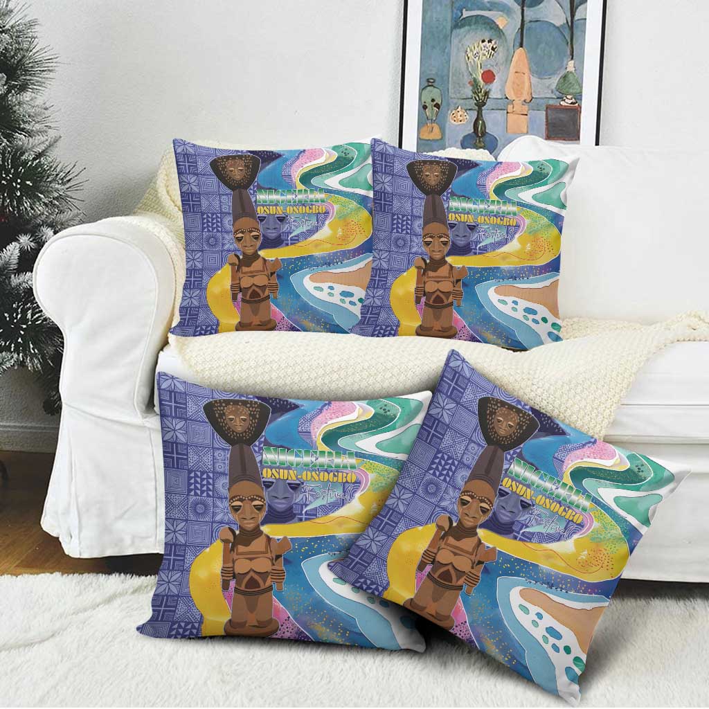 Nigeria Osun-Osogbo Festival Pillow Cover Oshun God - Yoruba Pattern - Wonder Print Shop