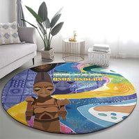 Nigeria Osun-Osogbo Festival Round Carpet Oshun God - Yoruba Pattern - Wonder Print Shop
