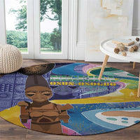 Nigeria Osun-Osogbo Festival Round Carpet Oshun God - Yoruba Pattern - Wonder Print Shop