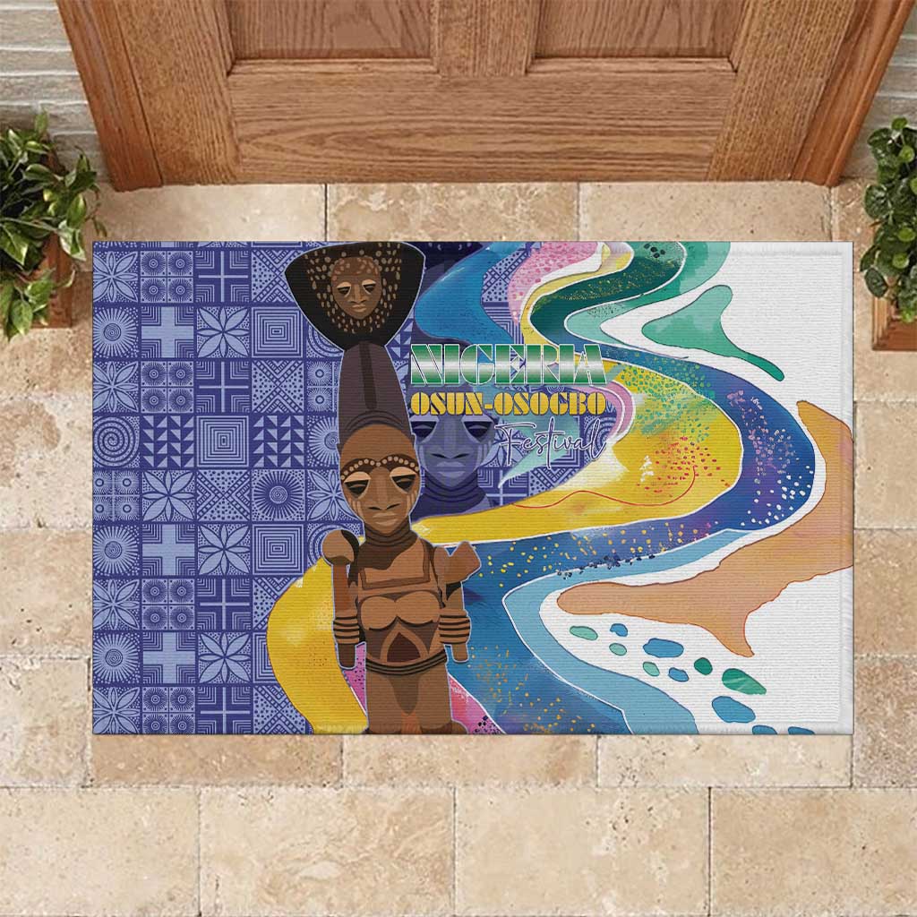 Nigeria Osun-Osogbo Festival Rubber Doormat Oshun God - Yoruba Pattern - Wonder Print Shop