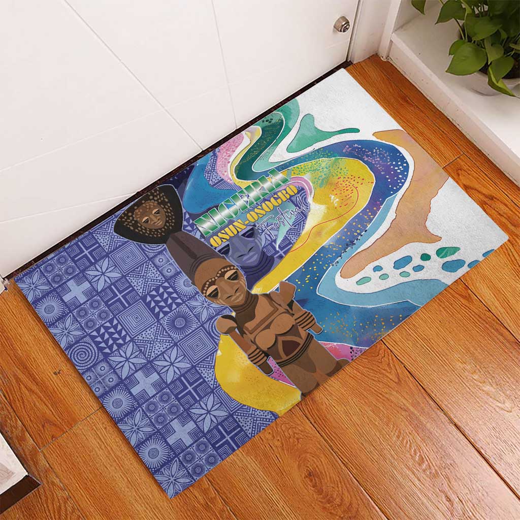 Nigeria Osun-Osogbo Festival Rubber Doormat Oshun God - Yoruba Pattern - Wonder Print Shop