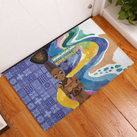 Nigeria Osun-Osogbo Festival Rubber Doormat Oshun God - Yoruba Pattern - Wonder Print Shop
