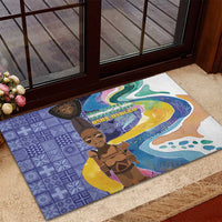 Nigeria Osun-Osogbo Festival Rubber Doormat Oshun God - Yoruba Pattern - Wonder Print Shop