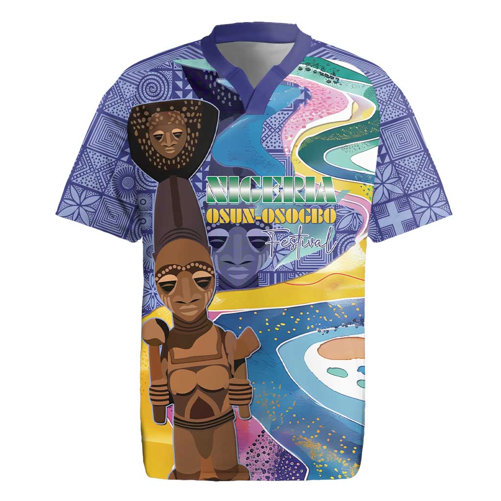 Nigeria Osun-Osogbo Festival Rugby Jersey Oshun God - Yoruba Pattern - Wonder Print Shop