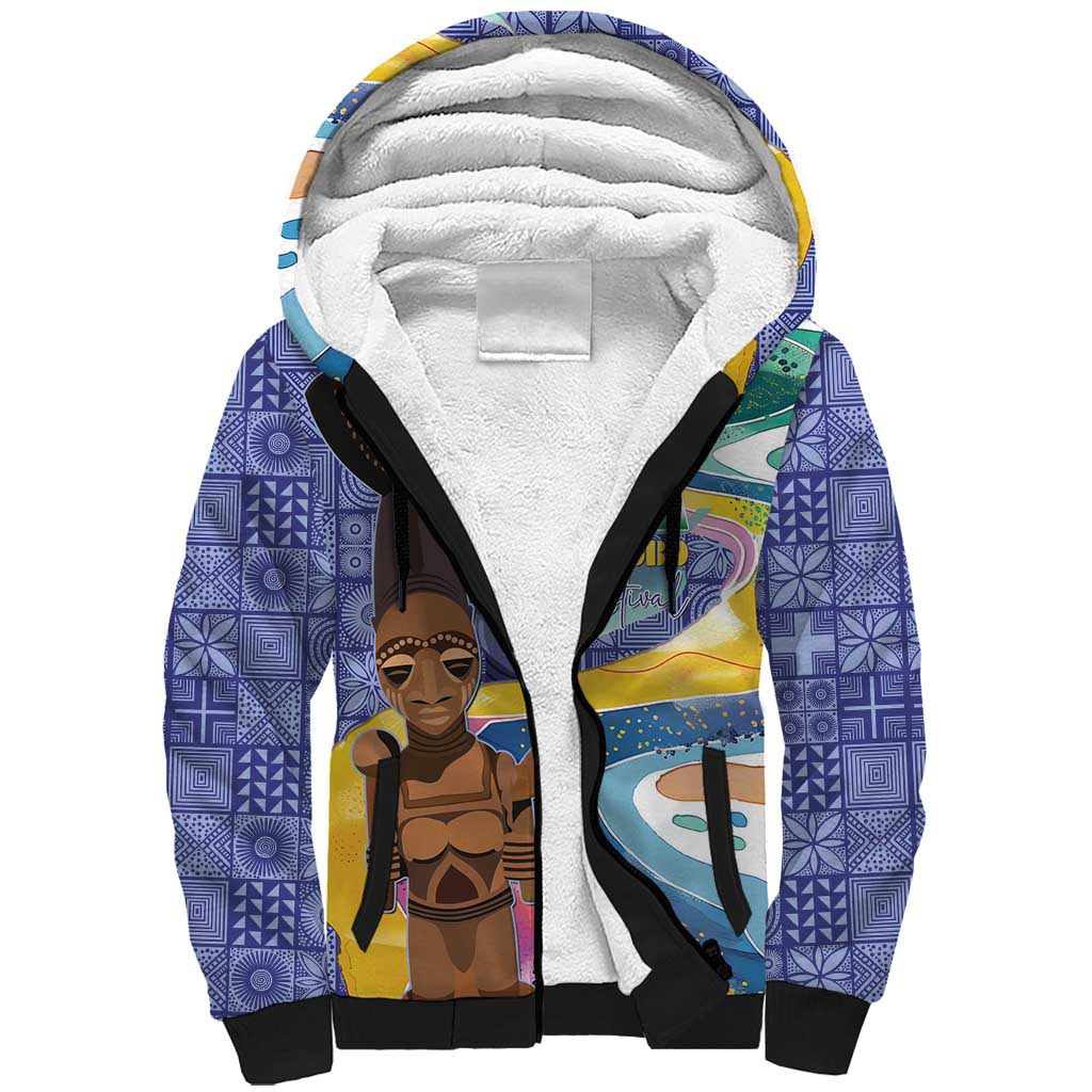 Nigeria Osun-Osogbo Festival Sherpa Hoodie Oshun God - Yoruba Pattern - Wonder Print Shop
