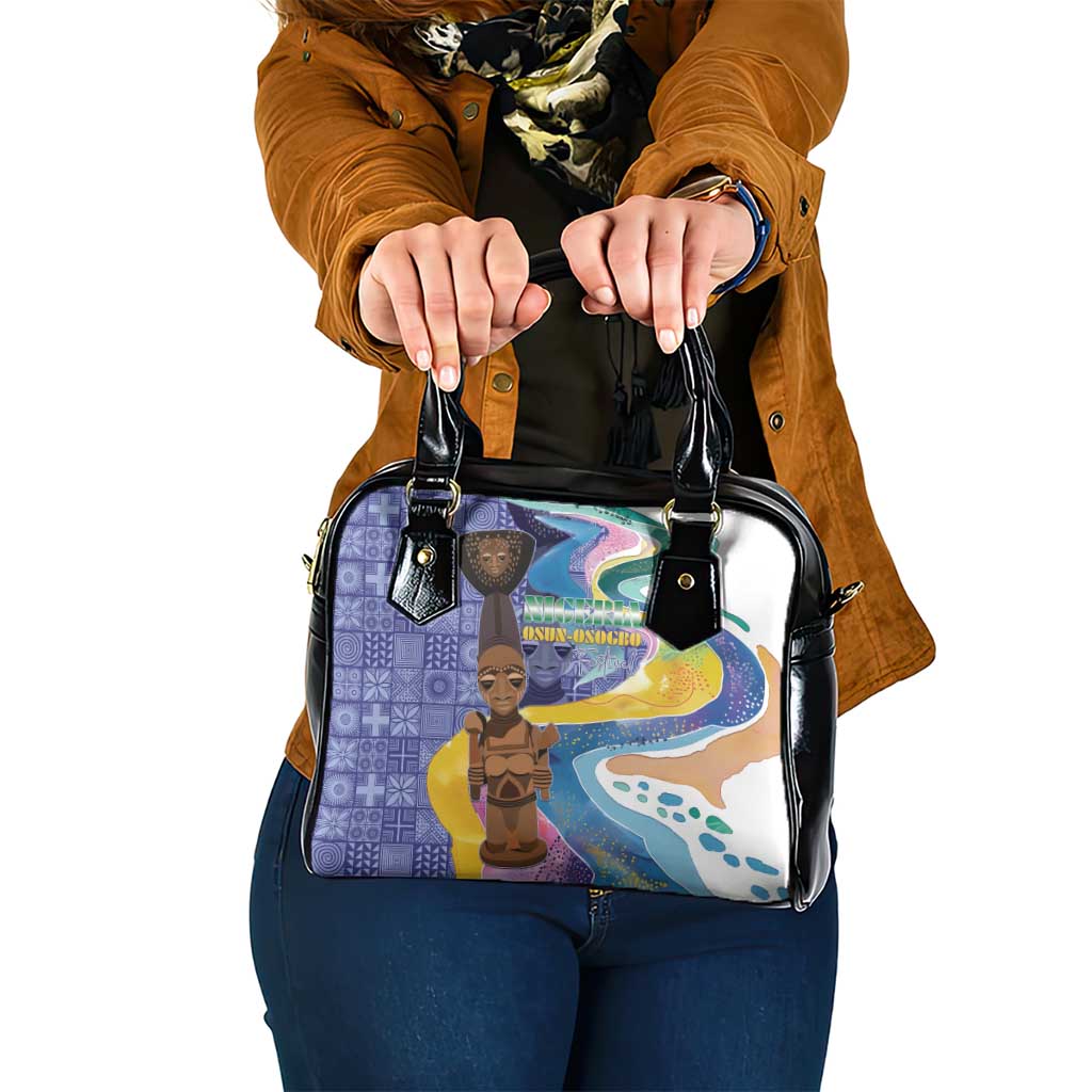 Nigeria Osun-Osogbo Festival Shoulder Handbag Oshun God - Yoruba Pattern - Wonder Print Shop