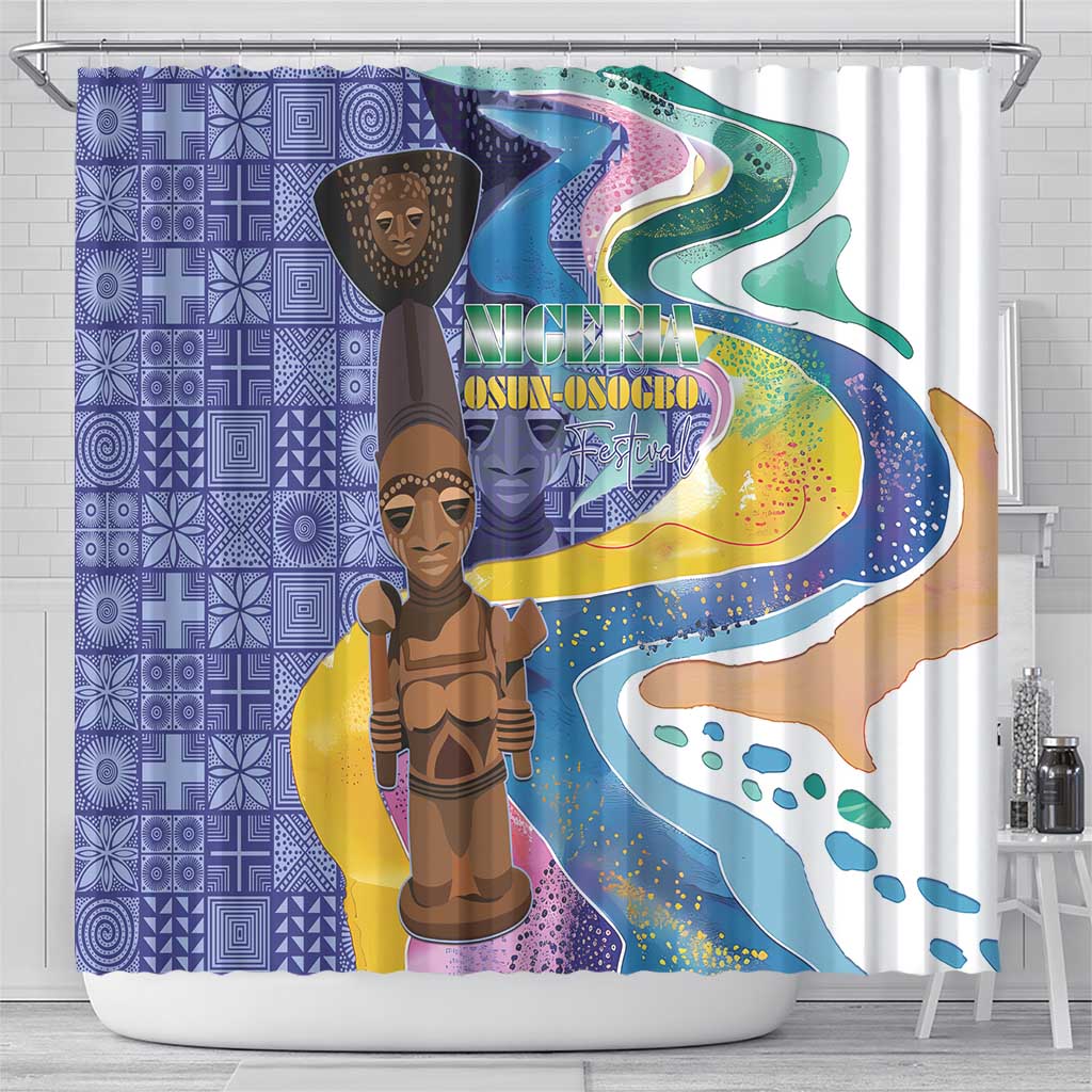 Nigeria Osun-Osogbo Festival Shower Curtain Oshun God - Yoruba Pattern - Wonder Print Shop
