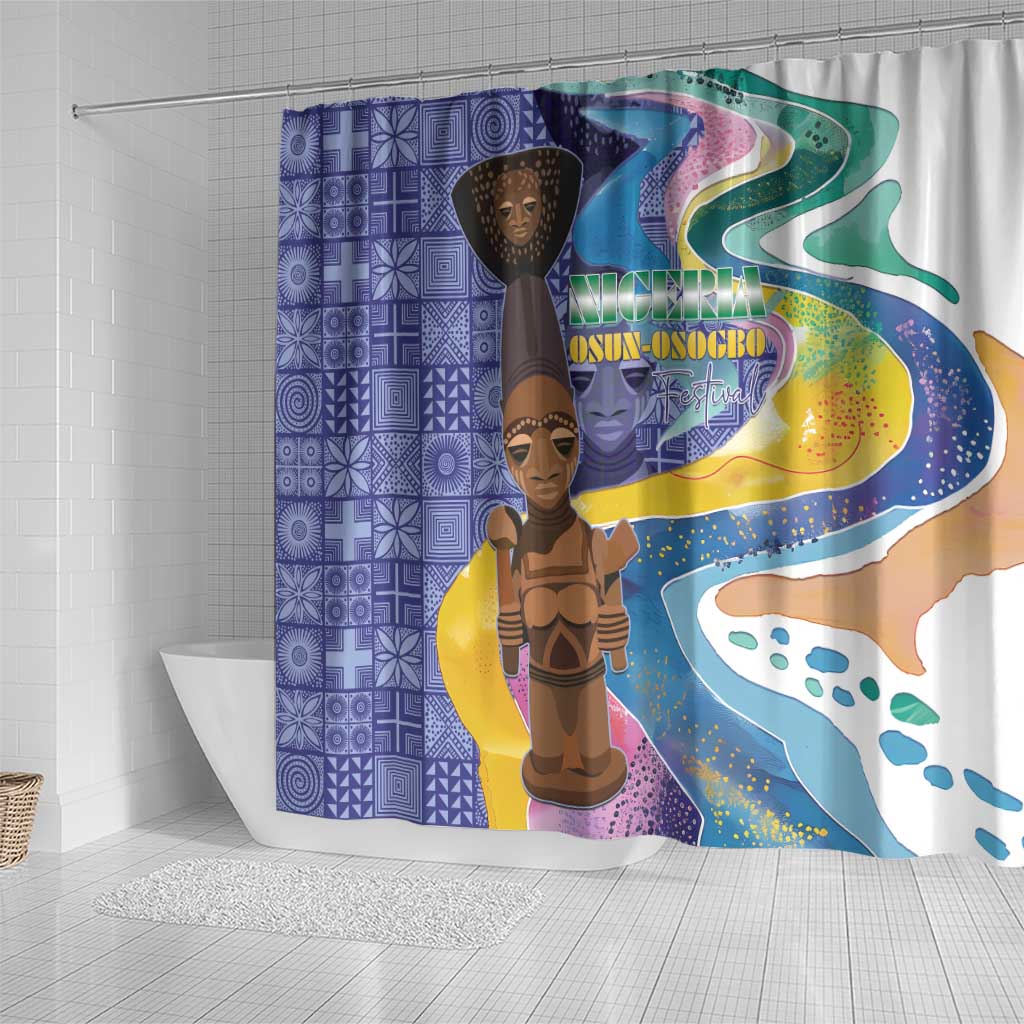 Nigeria Osun-Osogbo Festival Shower Curtain Oshun God - Yoruba Pattern - Wonder Print Shop