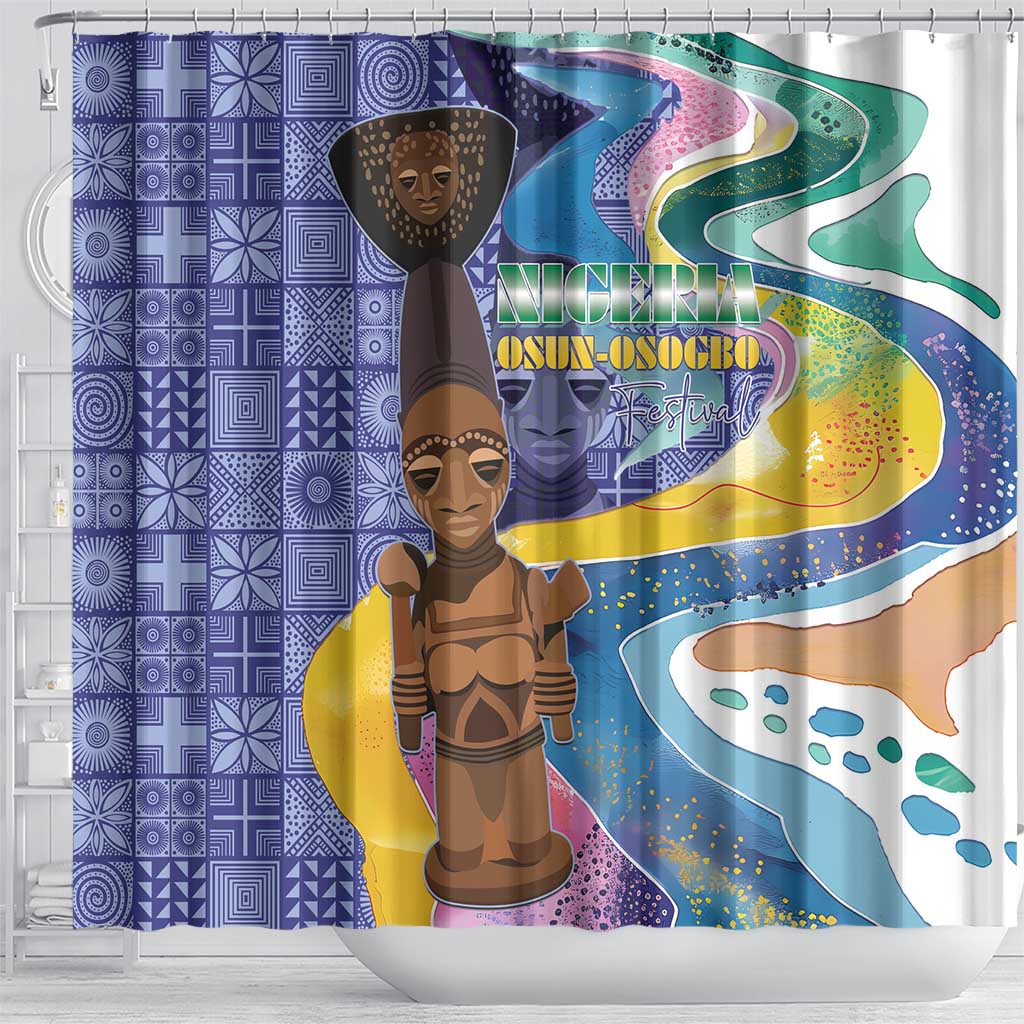 Nigeria Osun-Osogbo Festival Shower Curtain Oshun God - Yoruba Pattern - Wonder Print Shop