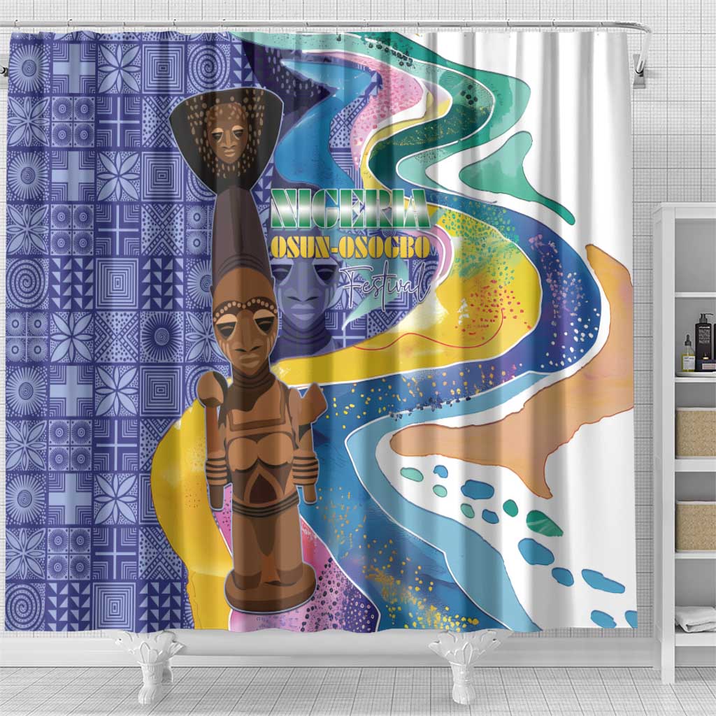 Nigeria Osun-Osogbo Festival Shower Curtain Oshun God - Yoruba Pattern - Wonder Print Shop