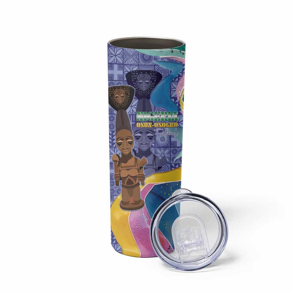Nigeria Osun-Osogbo Festival Skinny Tumbler Oshun God - Yoruba Pattern - Wonder Print Shop