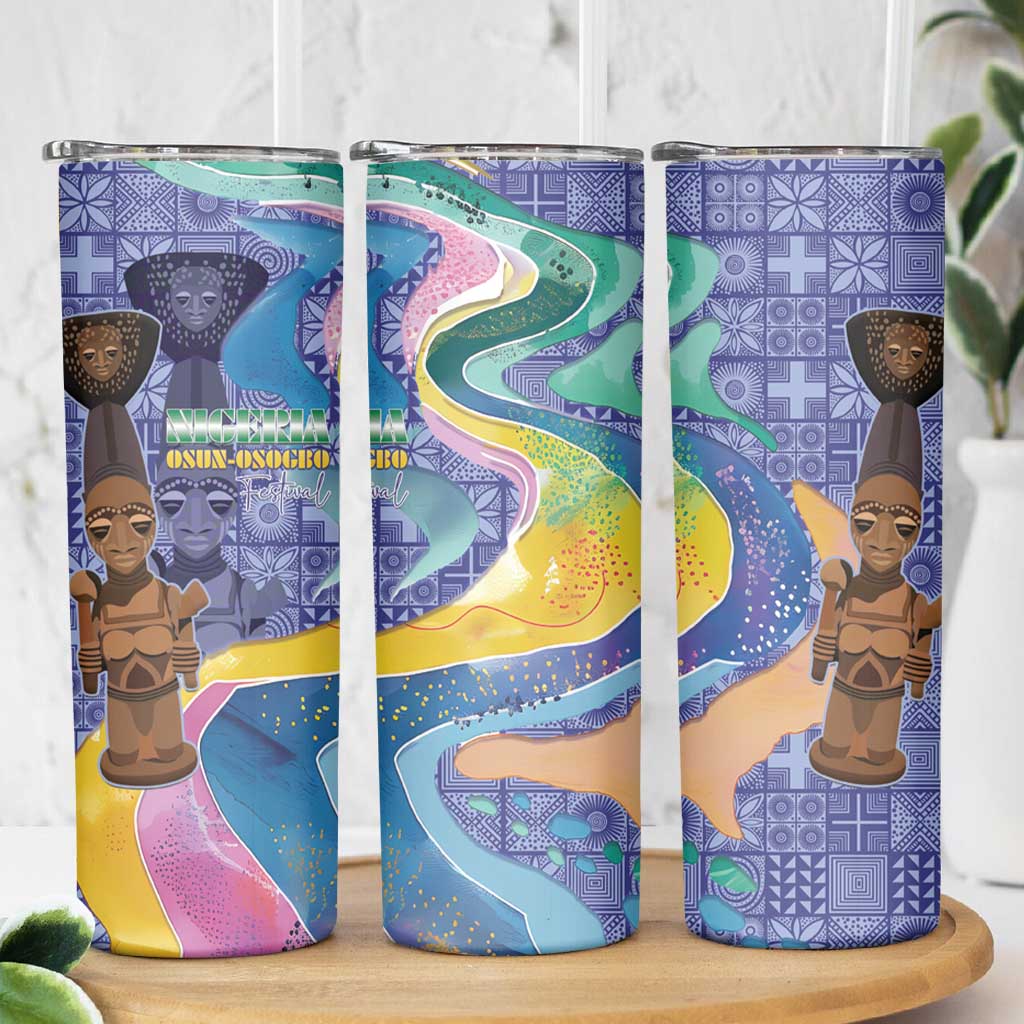 Nigeria Osun-Osogbo Festival Skinny Tumbler Oshun God - Yoruba Pattern - Wonder Print Shop