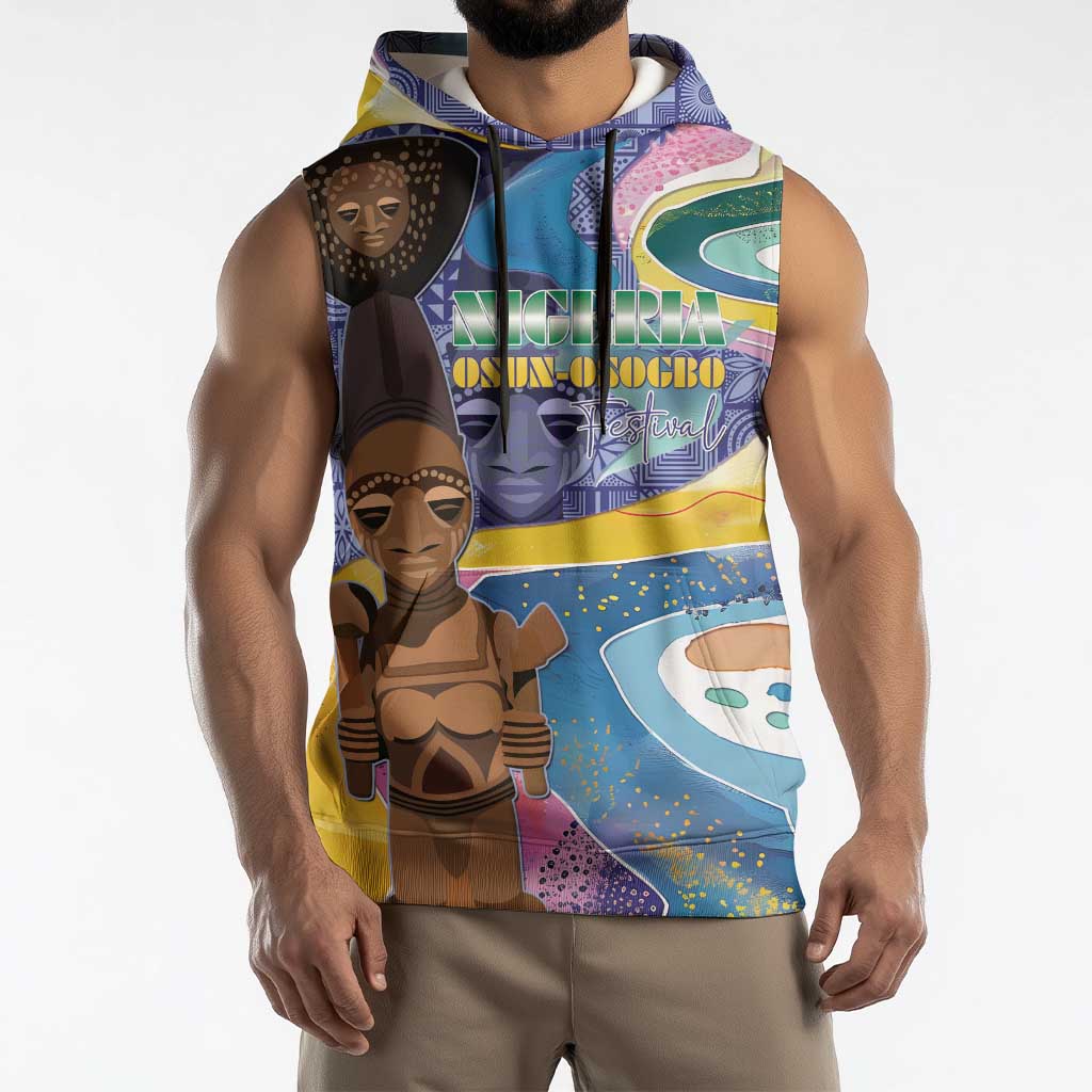 Nigeria Osun-Osogbo Festival Sleeveless Hoodie Oshun God - Yoruba Pattern - Wonder Print Shop