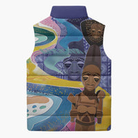 Nigeria Osun-Osogbo Festival Sleeveless Puffer Jacket Oshun God - Yoruba Pattern - Wonder Print Shop