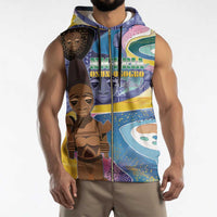 Nigeria Osun-Osogbo Festival Sleeveless Zip Hoodie Oshun God - Yoruba Pattern - Wonder Print Shop