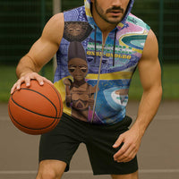 Nigeria Osun-Osogbo Festival Sleeveless Zip Hoodie Oshun God - Yoruba Pattern - Wonder Print Shop