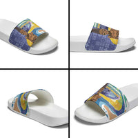 Nigeria Osun-Osogbo Festival Slide Sandals Oshun God - Yoruba Pattern - Wonder Print Shop