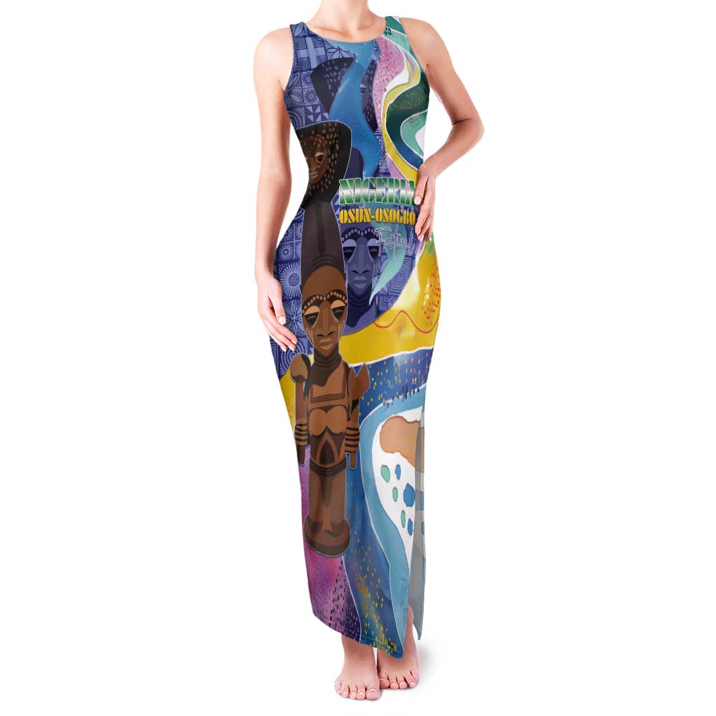 Nigeria Osun-Osogbo Festival Tank Maxi Dress Oshun God - Yoruba Pattern - Wonder Print Shop