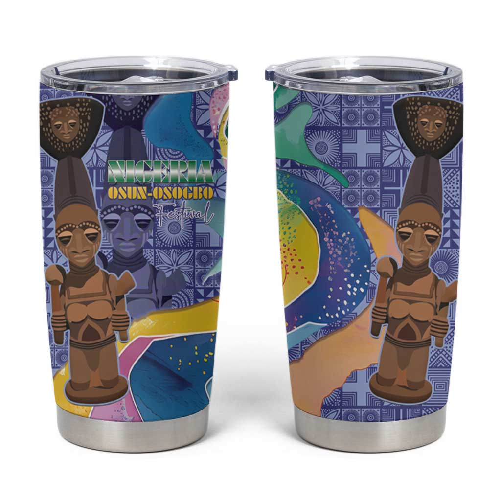 Nigeria Osun-Osogbo Festival Tumbler Cup Oshun God - Yoruba Pattern - Wonder Print Shop