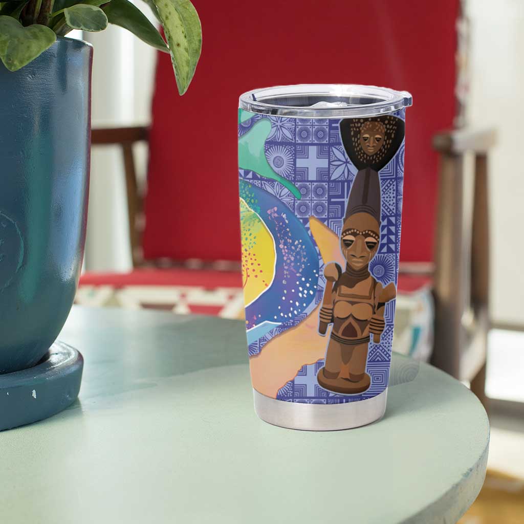 Nigeria Osun-Osogbo Festival Tumbler Cup Oshun God - Yoruba Pattern - Wonder Print Shop