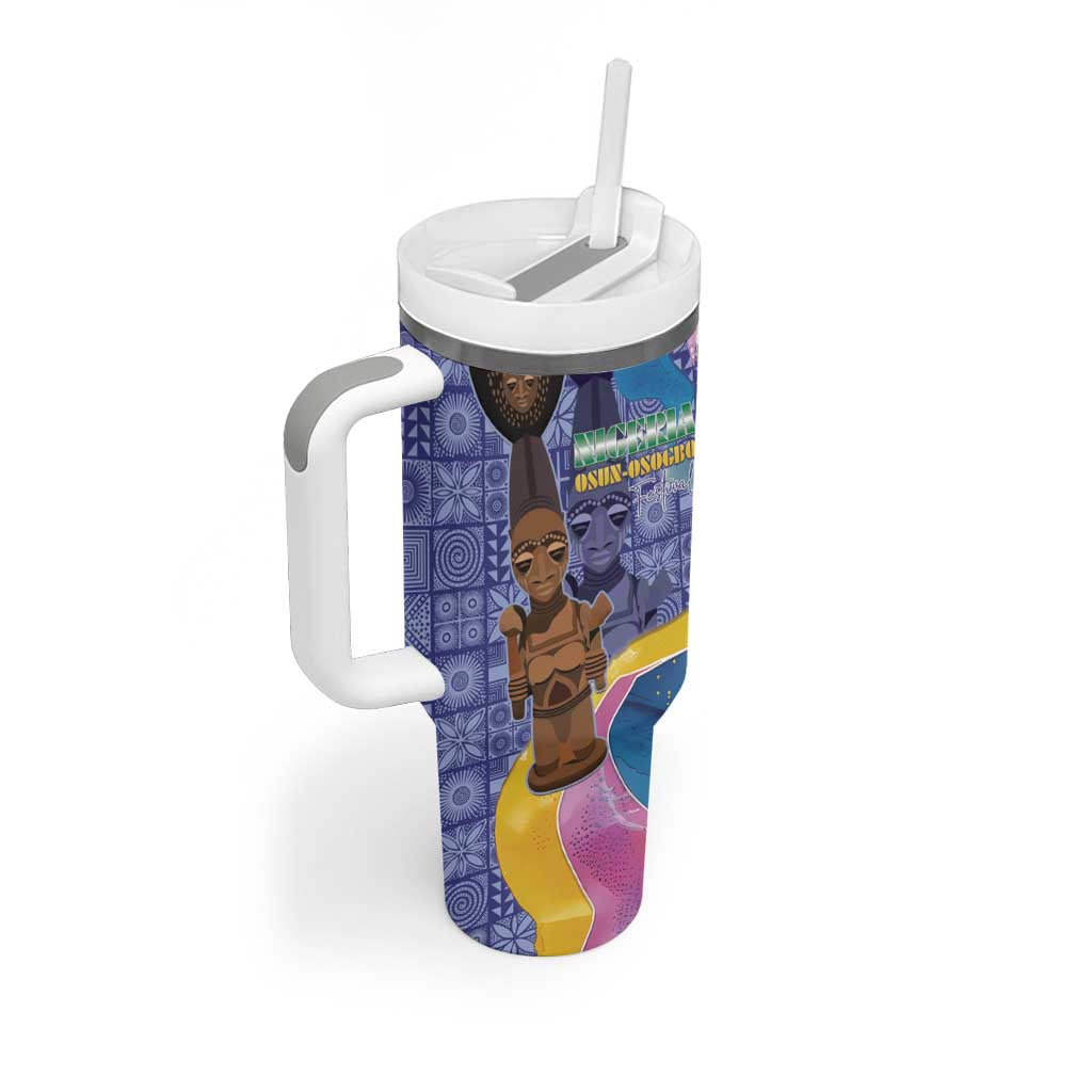 Nigeria Osun-Osogbo Festival Tumbler With Handle Oshun God - Yoruba Pattern - Wonder Print Shop