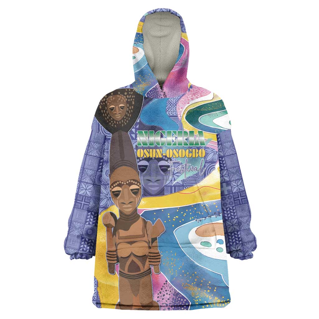 Nigeria Osun-Osogbo Festival Wearable Blanket Hoodie Oshun God - Yoruba Pattern - Wonder Print Shop