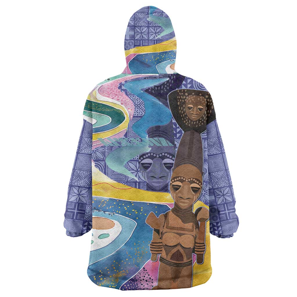 Nigeria Osun-Osogbo Festival Wearable Blanket Hoodie Oshun God - Yoruba Pattern - Wonder Print Shop