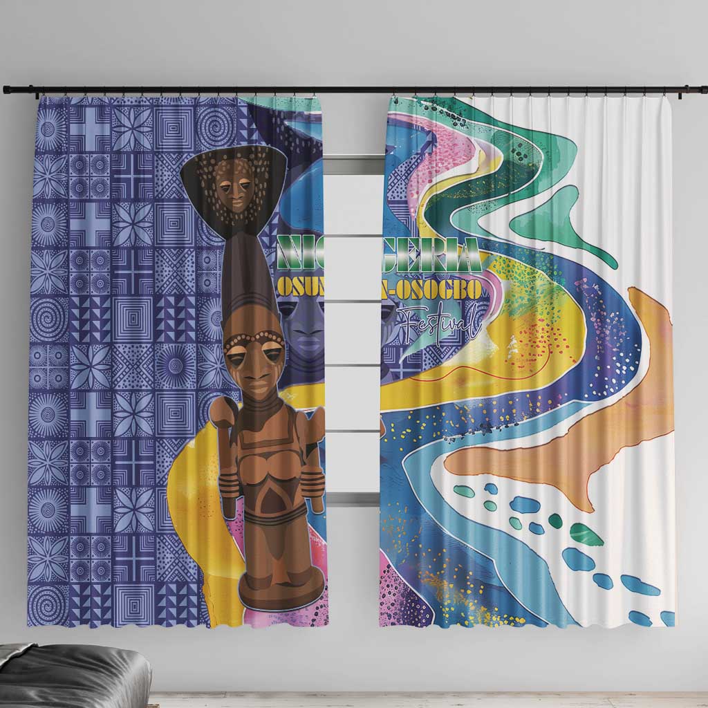 Nigeria Osun-Osogbo Festival Window Curtain Oshun God - Yoruba Pattern - Wonder Print Shop