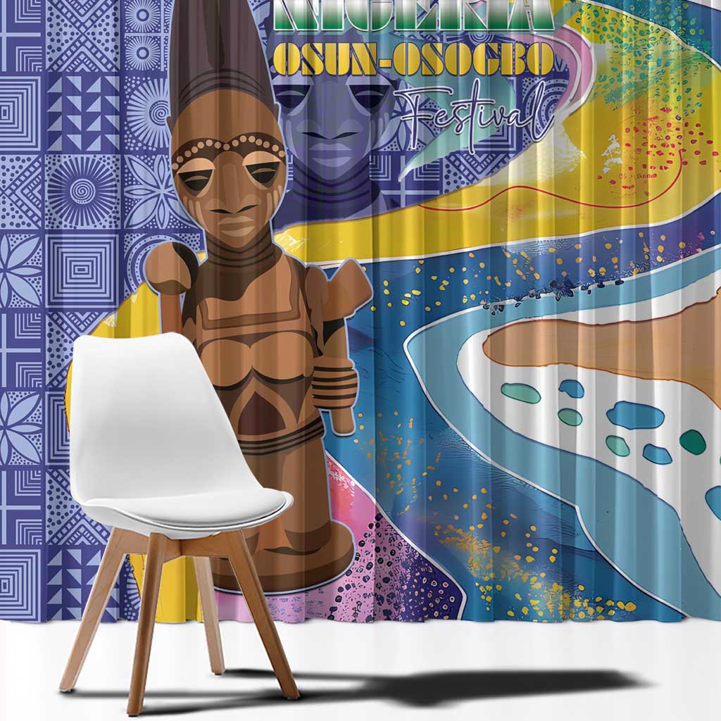 Nigeria Osun-Osogbo Festival Window Curtain Oshun God - Yoruba Pattern - Wonder Print Shop