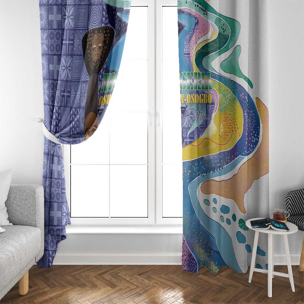 Nigeria Osun-Osogbo Festival Window Curtain Oshun God - Yoruba Pattern - Wonder Print Shop