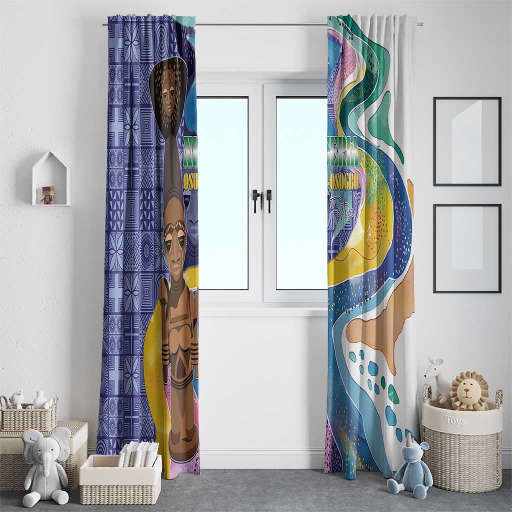 Nigeria Osun-Osogbo Festival Window Curtain Oshun God - Yoruba Pattern - Wonder Print Shop