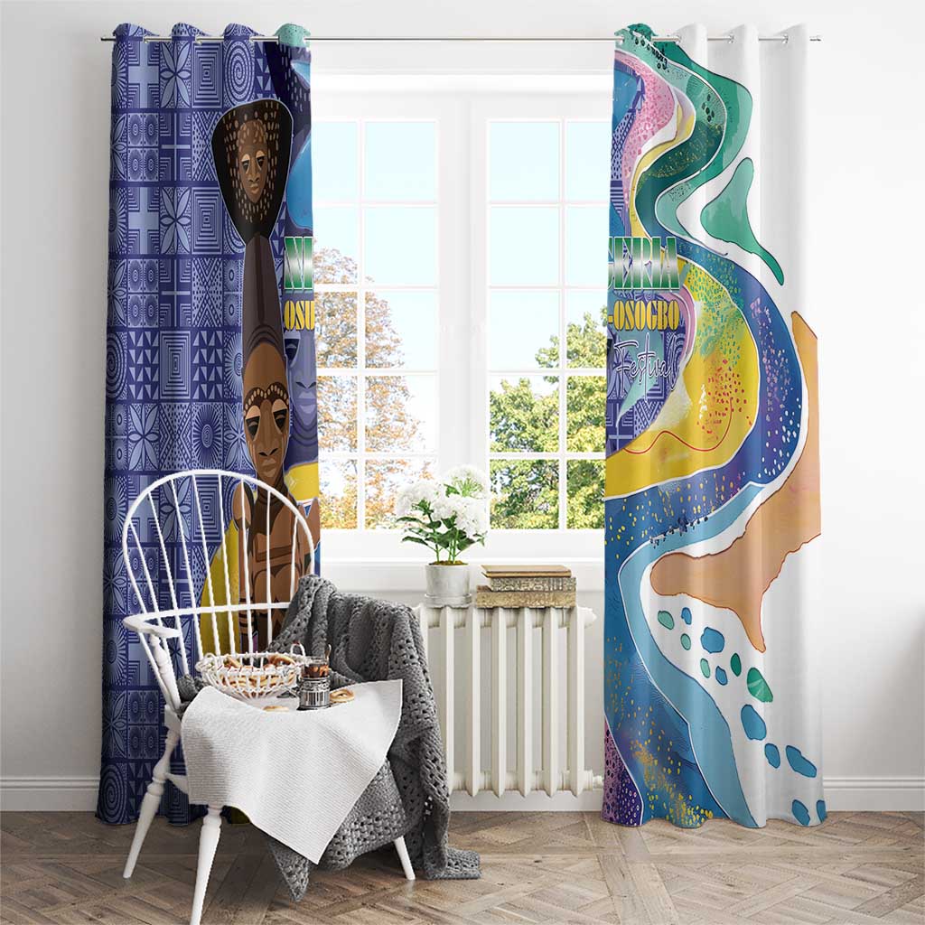 Nigeria Osun-Osogbo Festival Window Curtain Oshun God - Yoruba Pattern - Wonder Print Shop