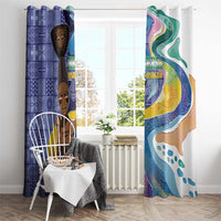 Nigeria Osun-Osogbo Festival Window Curtain Oshun God - Yoruba Pattern - Wonder Print Shop