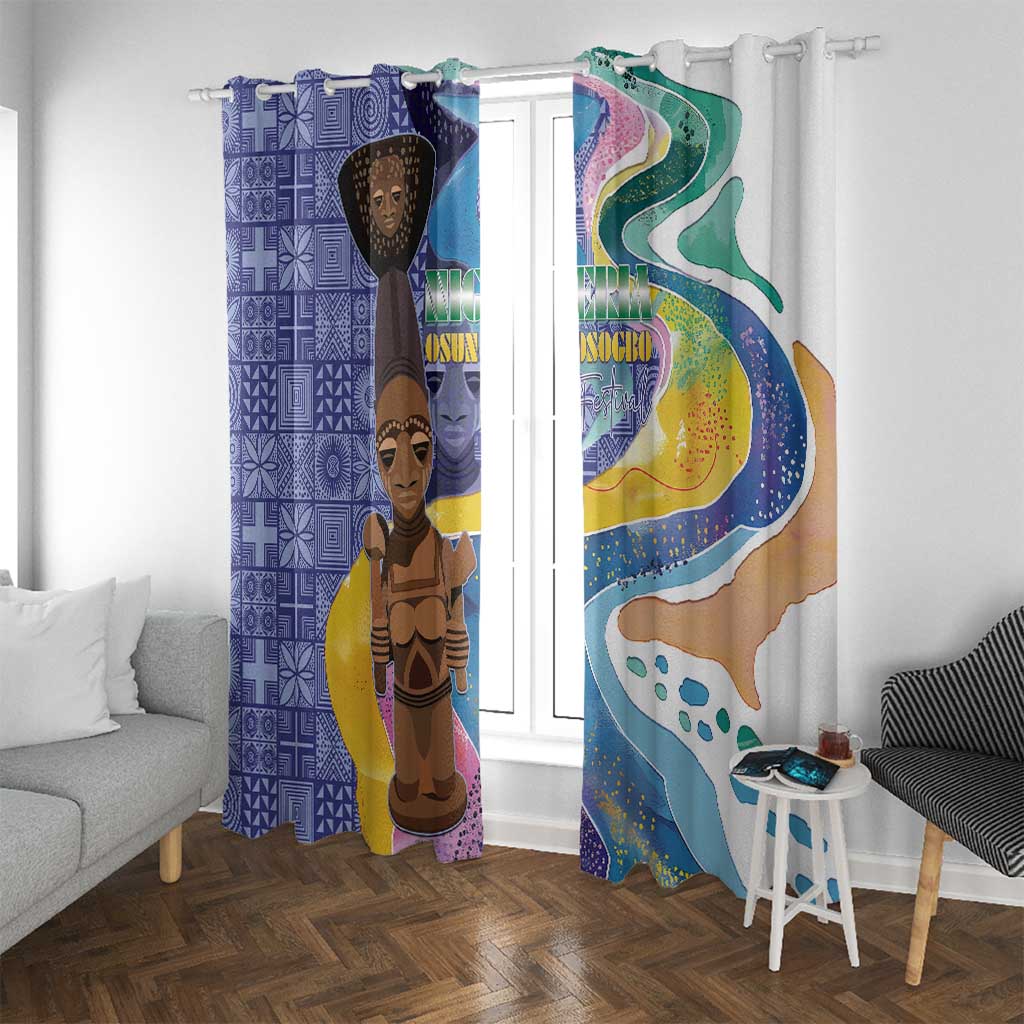 Nigeria Osun-Osogbo Festival Window Curtain Oshun God - Yoruba Pattern - Wonder Print Shop