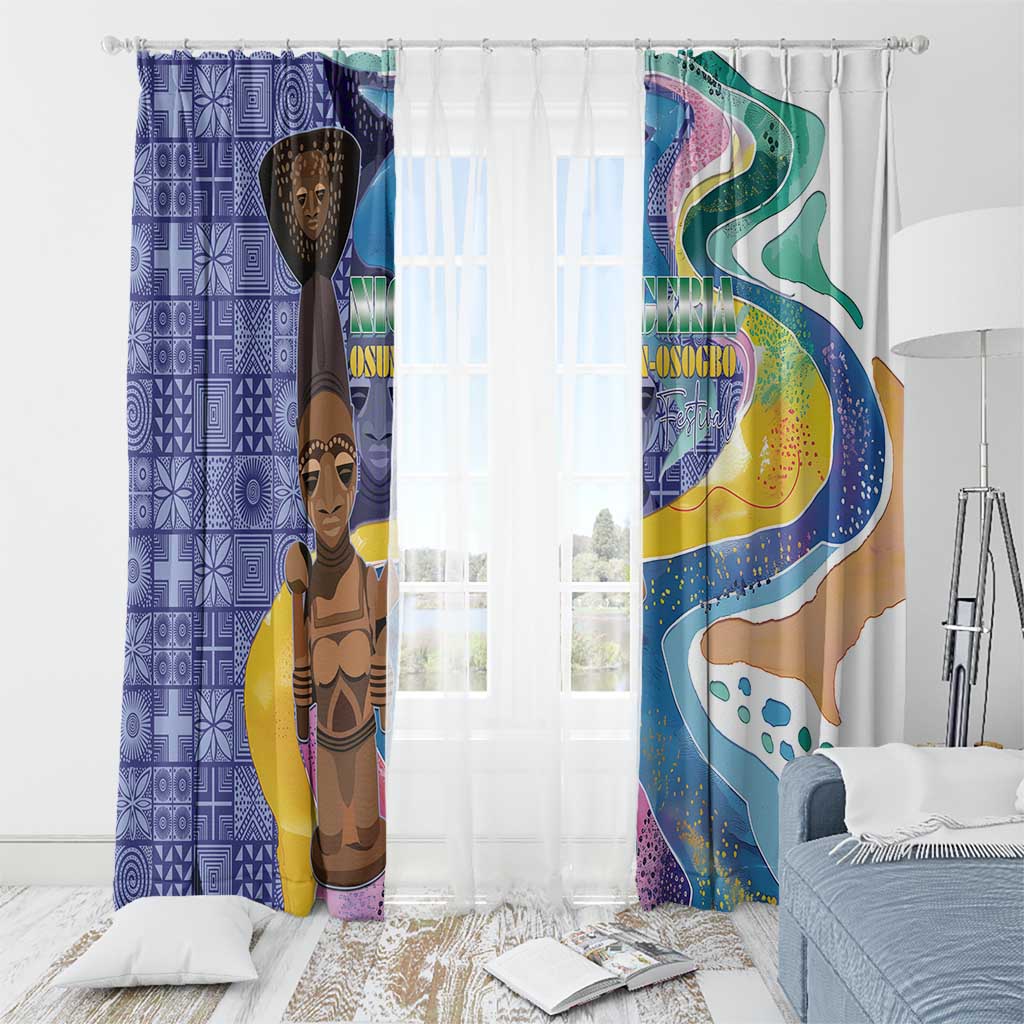 Nigeria Osun-Osogbo Festival Window Curtain Oshun God - Yoruba Pattern - Wonder Print Shop