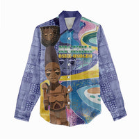 Nigeria Osun-Osogbo Festival Women Casual Shirt Oshun God - Yoruba Pattern - Wonder Print Shop