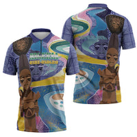 Nigeria Osun-Osogbo Festival Zipper Polo Shirt Oshun God - Yoruba Pattern - Wonder Print Shop