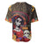 Mexico Day Of The Dead Baseball Jersey La Catrina Mix Cempasuchil Aztec Pattern LT15