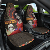 Mexico Day Of The Dead Car Seat Cover La Catrina Mix Cempasuchil Aztec Pattern LT15