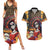 Mexico Day Of The Dead Couples Matching Summer Maxi Dress and Hawaiian Shirt La Catrina Mix Cempasuchil Aztec Pattern LT15