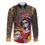 Mexico Day Of The Dead Family Matching Long Sleeve Bodycon Dress and Hawaiian Shirt La Catrina Mix Cempasuchil Aztec Pattern - Wonder Print Shop