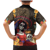 Mexico Day Of The Dead Family Matching Mermaid Dress and Hawaiian Shirt La Catrina Mix Cempasuchil Aztec Pattern LT15