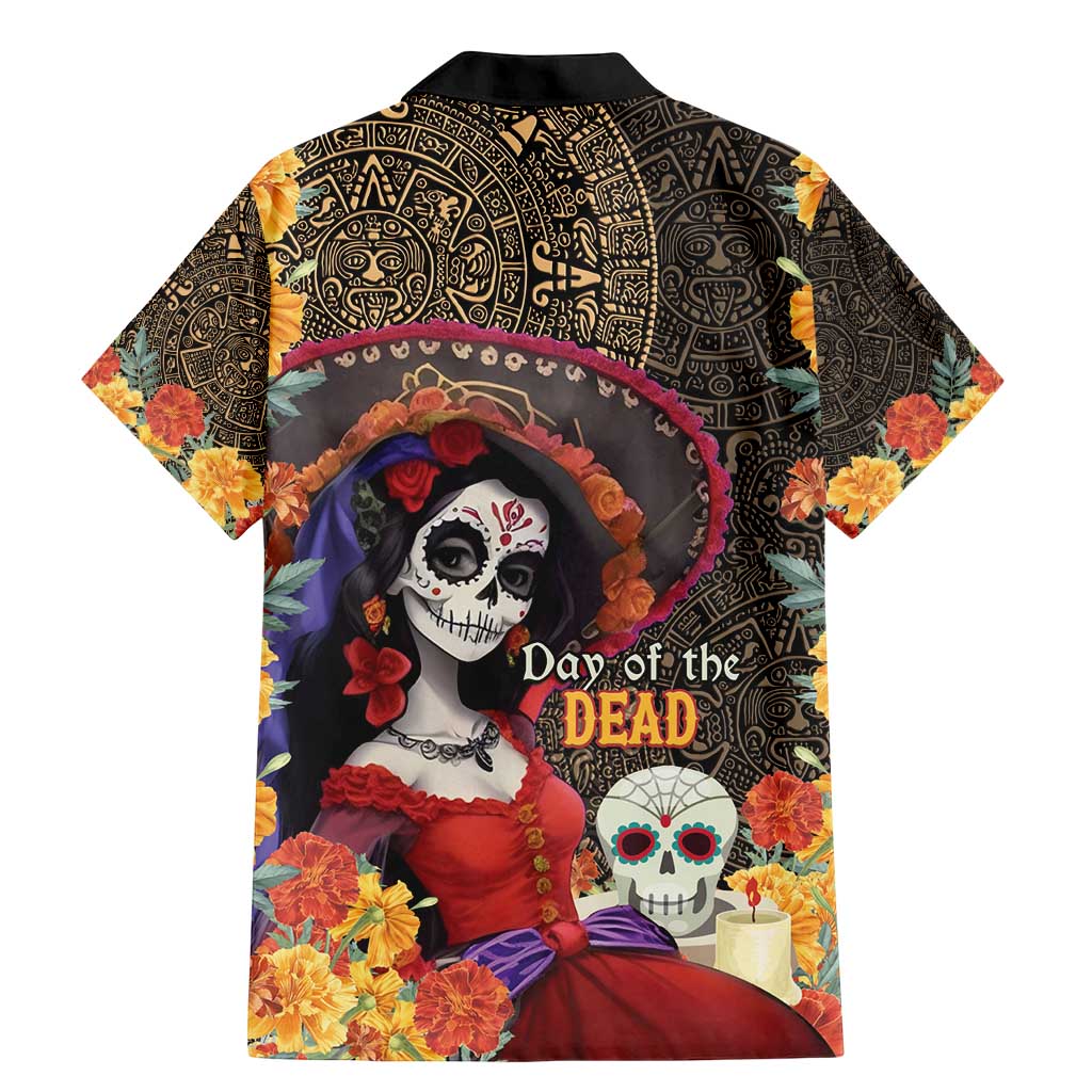 Mexico Day Of The Dead Family Matching Mermaid Dress and Hawaiian Shirt La Catrina Mix Cempasuchil Aztec Pattern LT15