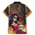 Mexico Day Of The Dead Family Matching Mermaid Dress and Hawaiian Shirt La Catrina Mix Cempasuchil Aztec Pattern - Wonder Print Shop