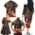 Mexico Day Of The Dead Family Matching Off The Shoulder Long Sleeve Dress and Hawaiian Shirt La Catrina Mix Cempasuchil Aztec Pattern - Wonder Print Shop