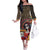 Mexico Day Of The Dead Family Matching Off The Shoulder Long Sleeve Dress and Hawaiian Shirt La Catrina Mix Cempasuchil Aztec Pattern - Wonder Print Shop