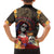 Mexico Day Of The Dead Family Matching Off Shoulder Short Dress and Hawaiian Shirt La Catrina Mix Cempasuchil Aztec Pattern - Wonder Print Shop