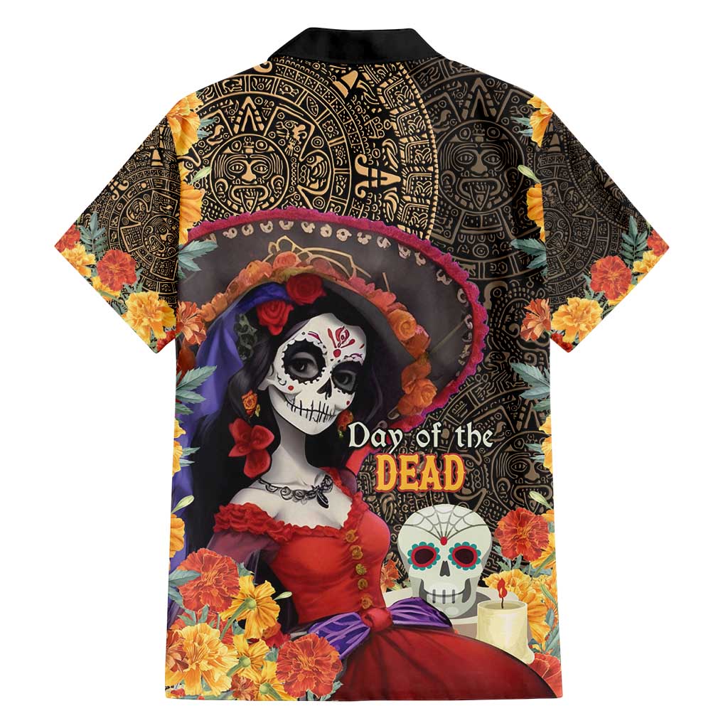 Mexico Day Of The Dead Family Matching Puletasi and Hawaiian Shirt La Catrina Mix Cempasuchil Aztec Pattern LT15