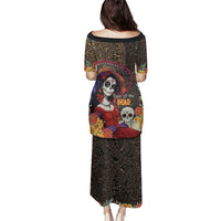 Mexico Day Of The Dead Family Matching Puletasi and Hawaiian Shirt La Catrina Mix Cempasuchil Aztec Pattern LT15